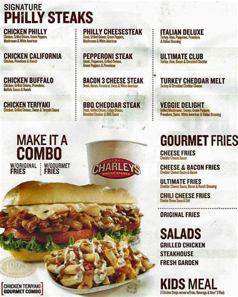 charleys philly steaks menu|charlie's menu with prices.